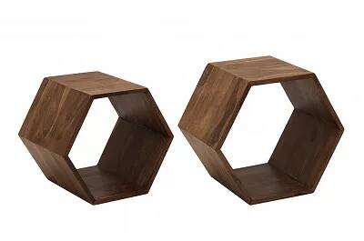 2486 - 23376 - Set de 2 cubes de rangement bois massif sheesham laqué