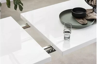 Table de salle à manger extensible blanc laqué L120-240