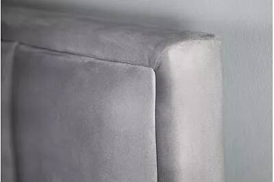 Lit design en velours matelassé gris clair 180x200