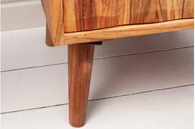 Table de chevet en bois acacia laqué 2 tiroirs