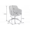 Chaise de bureau design en velours matelassé gris foncé