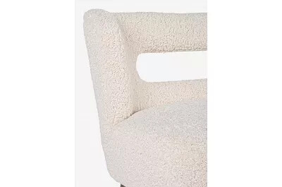 Canapé 2 places blanc cassé effet laine bouclée chenille effet peau mouton bouclette