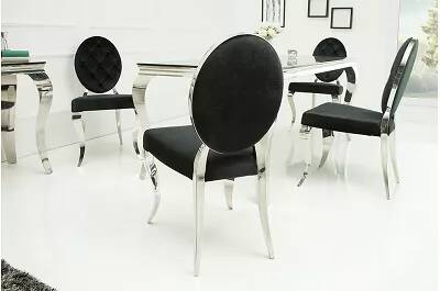 Set de 2 chaises en velours capitonné noir