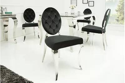 Set de 2 chaises en velours capitonné noir