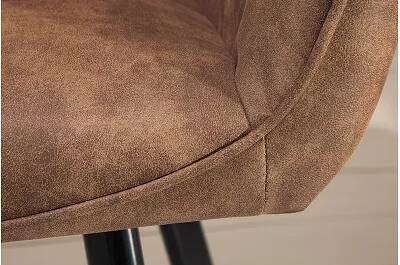 Set de 2 chaises en microfibre matelassé marron