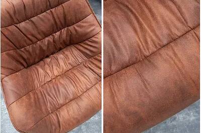 Chaise en microfibre matelassé marron antique