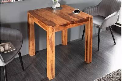 Table à manger en bois massif sheesham laqué L70x70