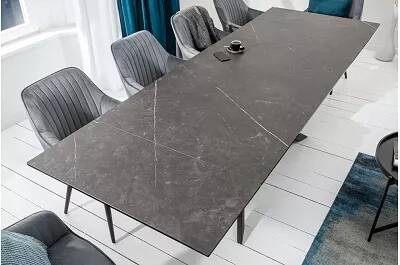 Table de salle à manger extensible en céramique gris foncé L180-220-260