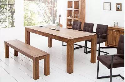 Table à manger en bois massif sheesham laqué L160x90