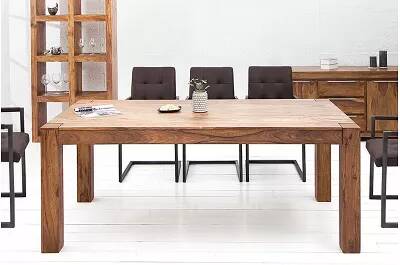 Table à manger en bois massif sheesham laqué L200x100