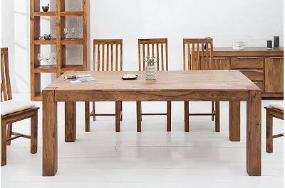 Table à manger en bois massif sheesham laqué L200x100