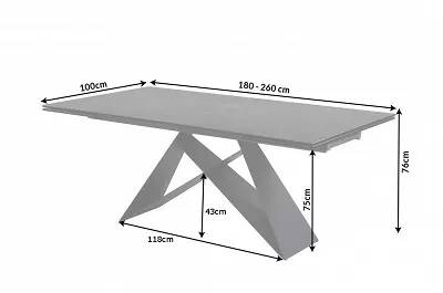 Table de salle à manger extensible en céramique marron L180-260
