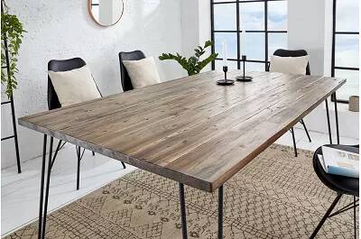 Table de salle à manger en bois massif acacia huilé marron L160x90