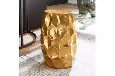 Table d'appoint design en aluminium doré