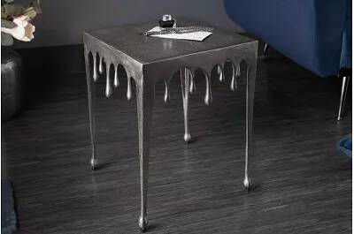 Table d'appoint en aluminium argenté