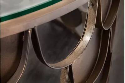 Table basse design en métal marron antique Ø60