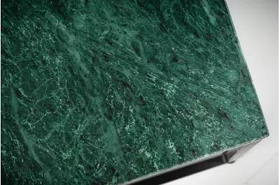 Table basse design aspect marbre vert et métal noir