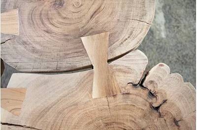 Table basse tronc d'arbre en bois massif acacia