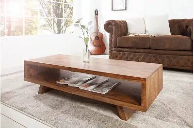 Table basse design bois massif sheesham