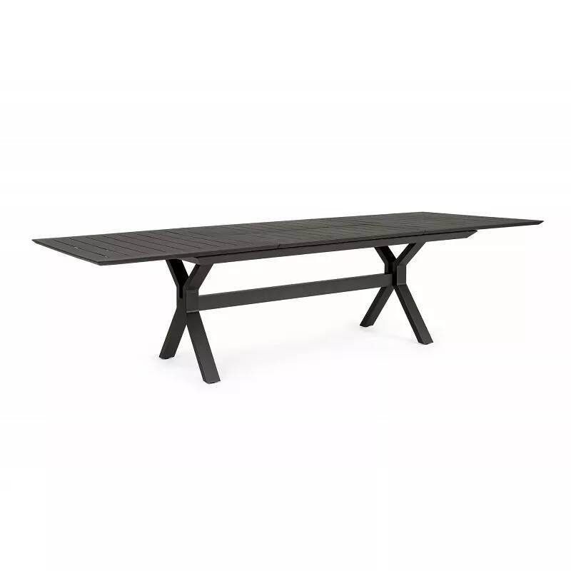 Table de jardin extensible métal noir Aspet 200 à 300x110