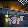 Table basse de jardin à LED recharge solaire blanc Hoviv Ø99