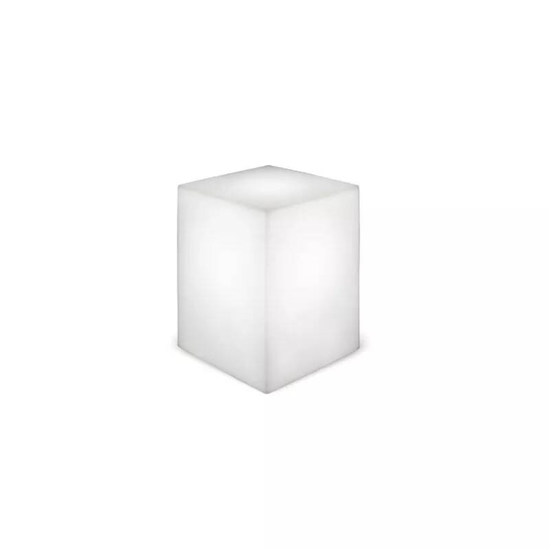 Cube à LED recharge solaire blanc 53x43