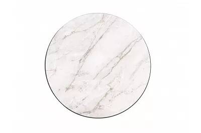 Table d'appoint design aspect marbre blanc et métal noir mat