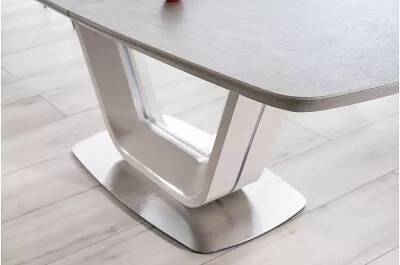 Table de salle à manger extensible céramique aspect pierre gris L160-220