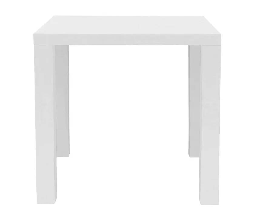 Table de salle à manger design blanc laqué 80x80