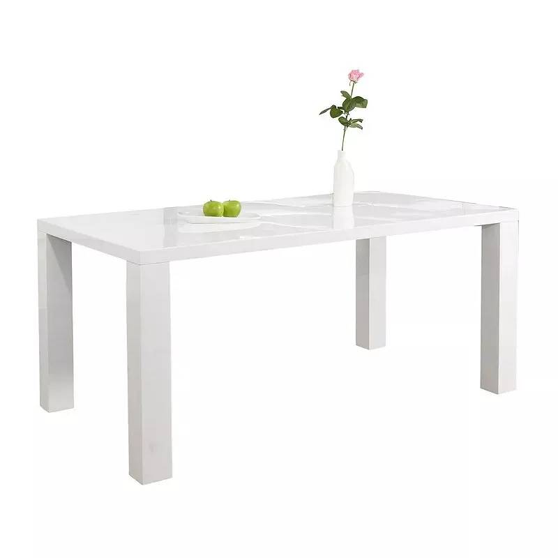 Table de salle à manger design blanc laqué 140x90