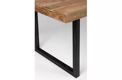 Table de salle à manger en bois acacia et acier noir 160x90