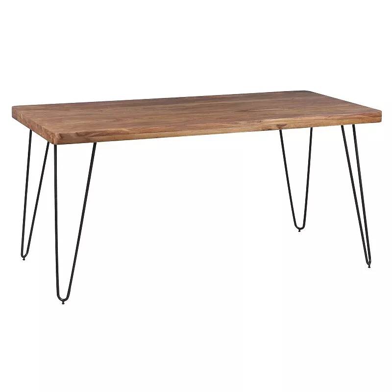Table à manger en bois massif sheesham et métal noir L180x80