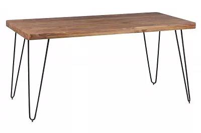Table à manger en bois massif sheesham et métal noir L120x80