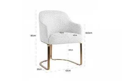 Chaise en tissu chenille blanc