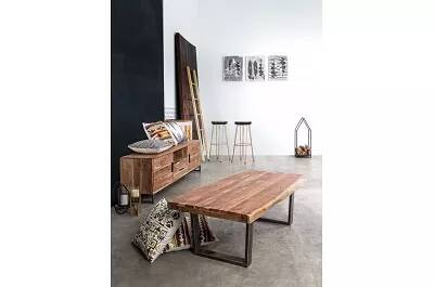 Table basse design en bois acacia et acier