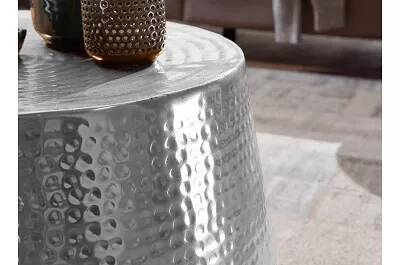 Table basse design en aluminium argenté Ø60