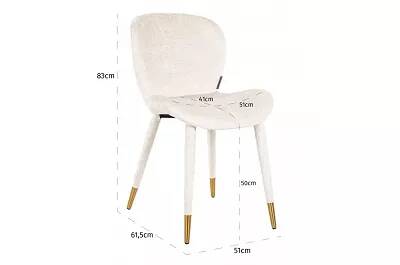 Chaise en tissu chiné blanc