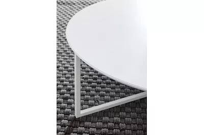 Table basse design en bois blanc mat et acier blanc
