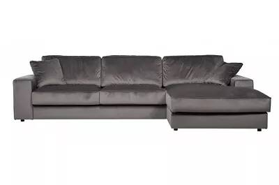 Canapé d'angle design 3 places en velours gris foncé