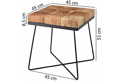 Table d'appoint en bois acacia et métal noir