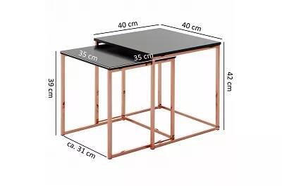 Set de 2 tables d'appoint gigognes design en acier cuivré Valéria