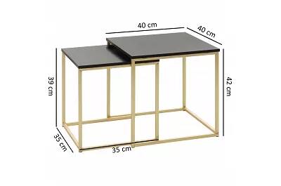 Set de 2 tables d'appoint gigognes design en acier doré
