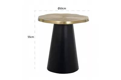 Table d'appoint design en aluminimum doré et métal noir