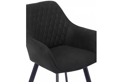 Set de 2 chaises en microfibre matelassé noir