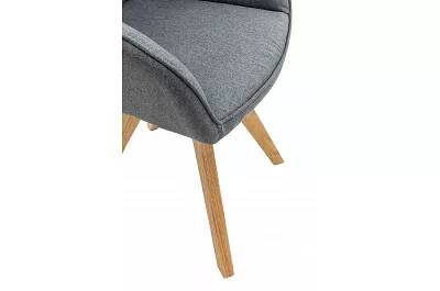Set de 2 chaises en tissu matelassé gris