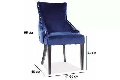 Set de 2 chaises en velours bleu nuit et dossier capitonné