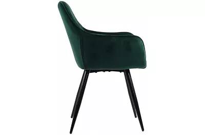 Set de 2 chaises en velours matelassé vert foncé