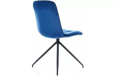 Set de 2 chaises en velours matelassé bleu