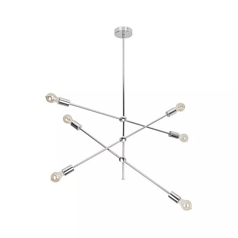 Lampe suspension pivotante design en métal chromé Ø85
