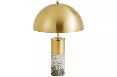 4966 - 91003 - Lampe de table aspect marbre gris et métal doré H52